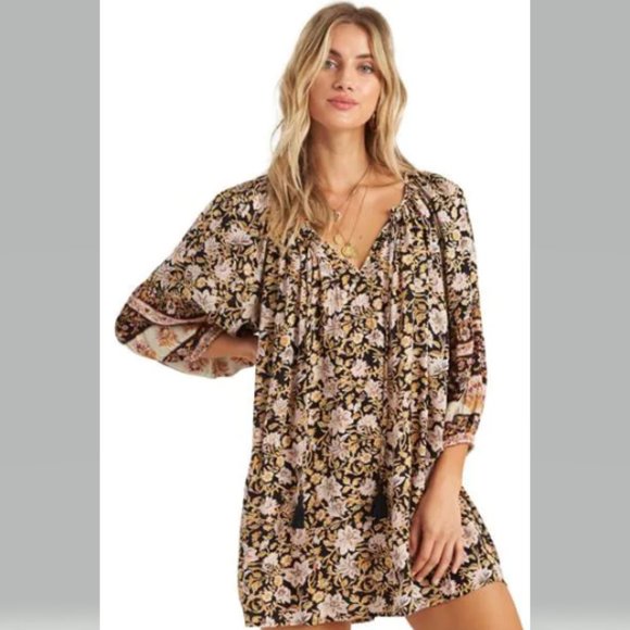 Billabong Gypset Dress Oversized Floral Size S NWT - Picture 1 of 13